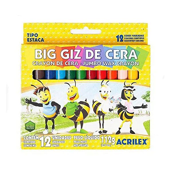 Big Giz de Cera Acrilex 12 cores 112gr