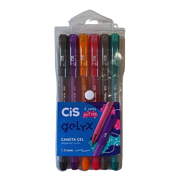 Caneta Gel Gelyx Estojo com 6 unidades com Glitter Cis 1,0mm