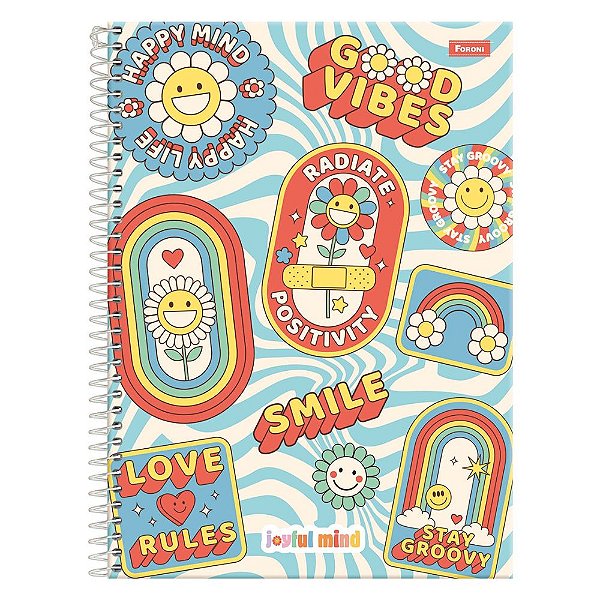 Caderno Universitário Joyful Mind 10 Matérias Foroni Sortido