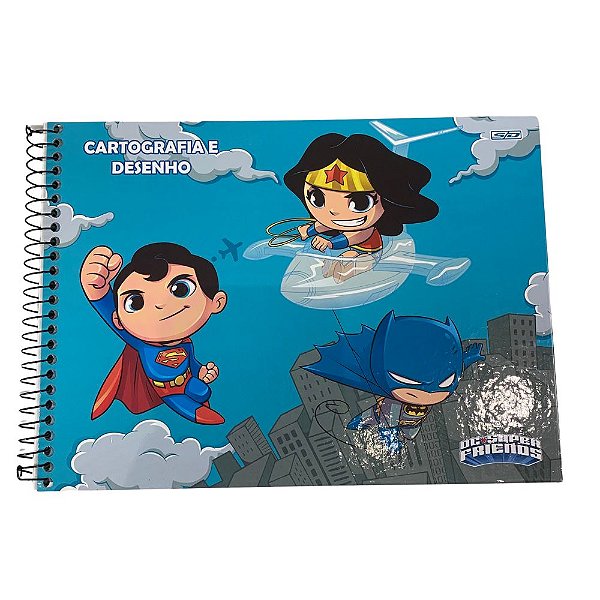 Caderno De Desenho Capa Dura DC Super Friends 60 Folhas São Domingos Sortidos