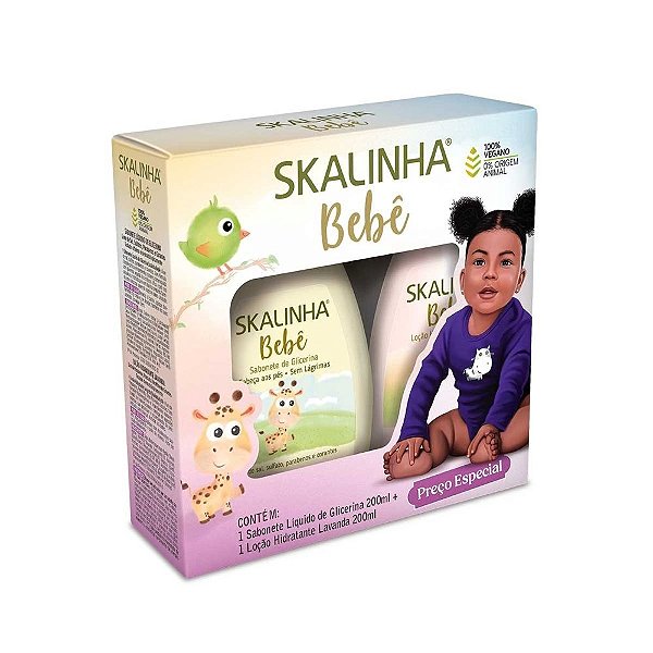 Kit Skalinha Bebê Sabonete Líquido 200ml + Loção Hidratante Lavanda 200ml