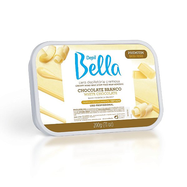 Cera Depilatória Cremosa em Barra Depil Bella Chocolate Branco 200g
