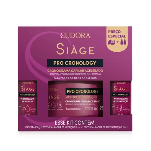 Kit Cronograma Capilar Acelerado Siàge Pro Cronology Eudora.