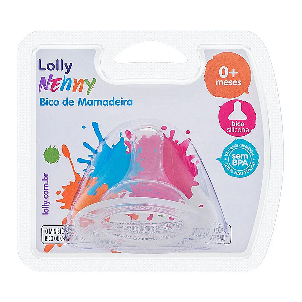 Bico Redondo Para Mamadeira Lolly Nenny Silicone Big 0+ Meses
