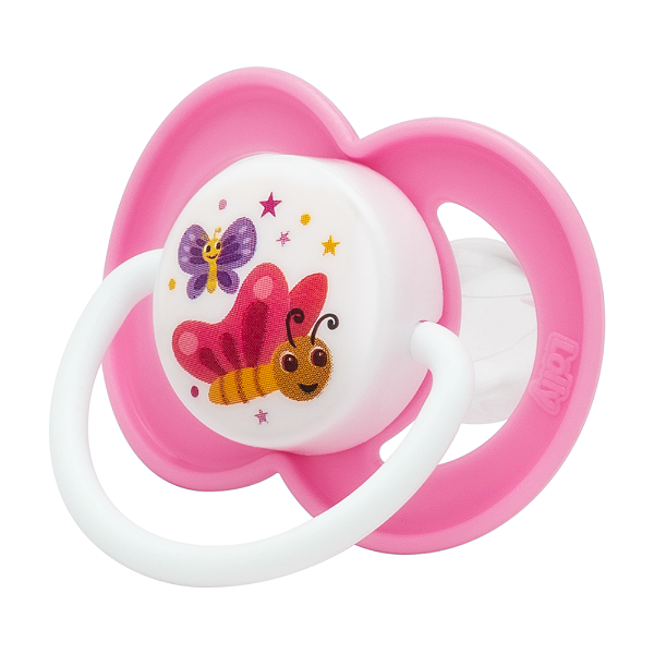 Chupeta Lolly Nenny Tamanho 2 Silicone Bico Ortodôntico Rosa 6+ Meses 5115-01