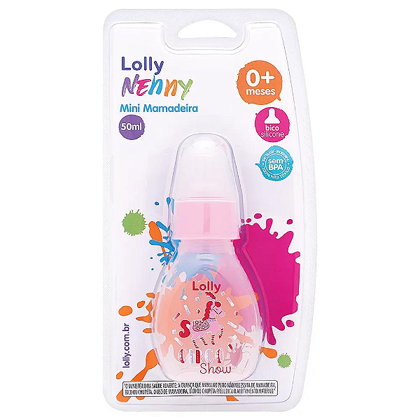 Mini Mamadeira Lolly 50ml Rosa 0+ Meses 1971-01