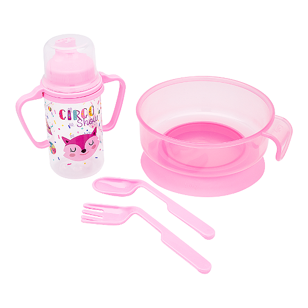 Kit Lolly Alimentação Rosa 04 Peças 6+ Meses 7131-01