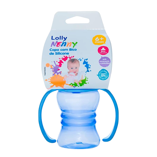 Copo Treinamento Clean Com Bico Silicone Lolly Azul 150 ml 6+ Meses 7109-00