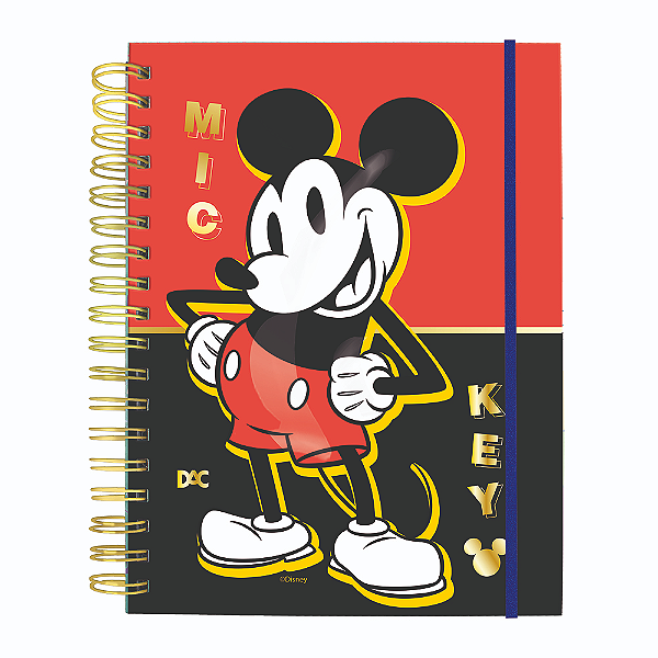 Caderno DAC Smart Universitário com folhas e divisórias reposicionáveis Disney Mickey 10 Divisórias.