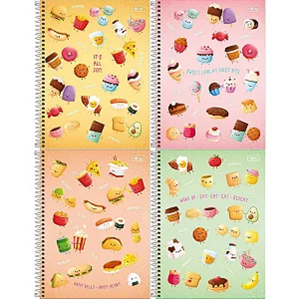 Caderno Capa Dura Universitário Taste Tilibra 1 Materia 80 Folhas  Capas Sortidas