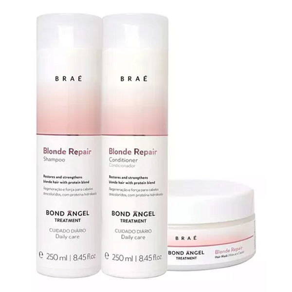 Kit Braé Blonde Repair - Shampoo, Condicionador e Máscara