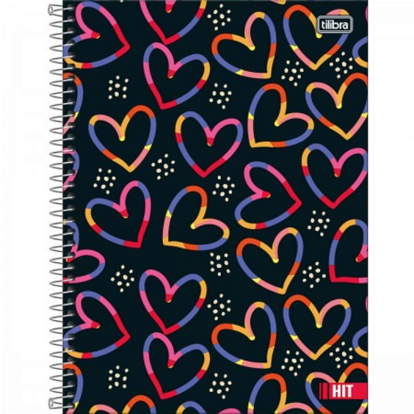 Caderno Espiral Capa Dura Universitário Tilibra 16 Matérias Hit Feminino 256 Folhas  - Sortidos