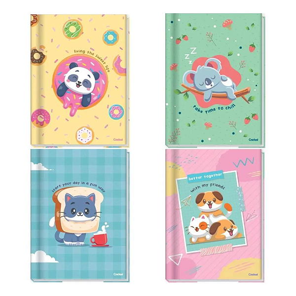 Caderno Brochura Universitário Lala Pets 80 Folhas Credeal Capas Sortidas