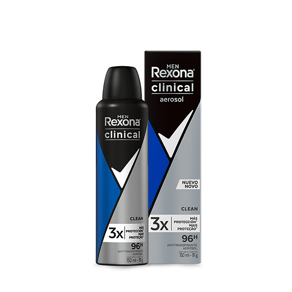 Desodorante Antitranspirante Rexona Men Clinical Aerosol 150ml.
