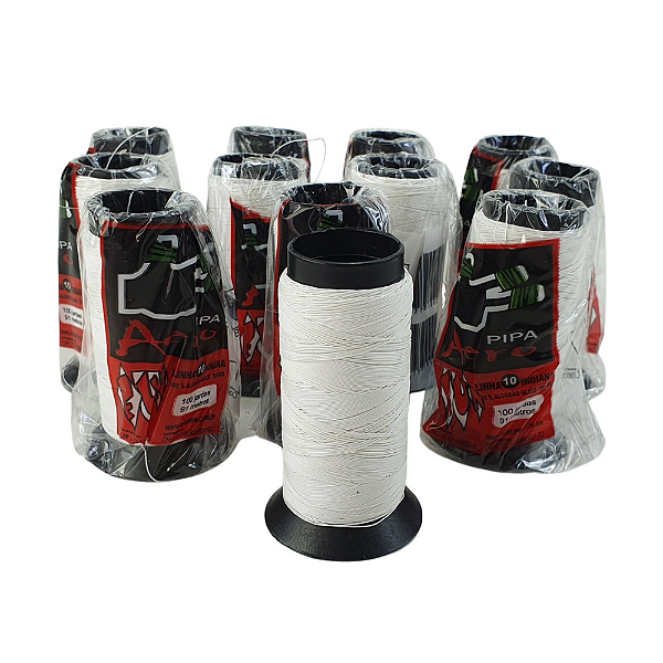Linha Pipa Aero Branca 100 Jardas 91 Metros com 12 unidades