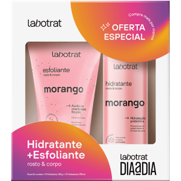 Kit Labotrat Dia a Dia Esfoliante 150g + Hidratante 190g - Morango