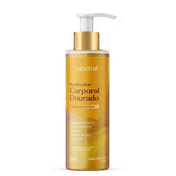 Iluminador Corporal Dourado Vai & Brilha Labotrat 190 ml
