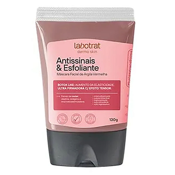 Mascara Facial de Argila Vermelha Antissinais & Esfoliante Labotrat 130g