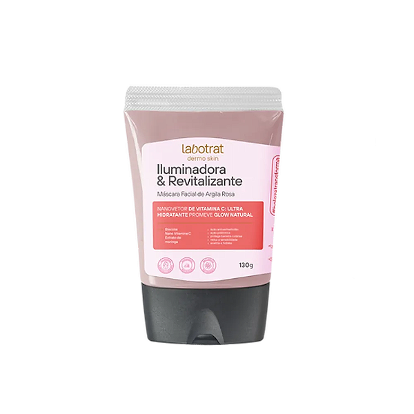 Máscara Facial De Argila Rosa Iluminadora & Revitalizante Labotrat 130g