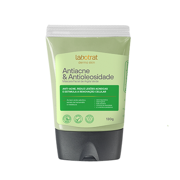 Máscara Facial De Argila Verde Antiacne & Antioleosidade Labotrat 130g