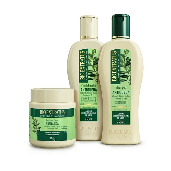 Kit Jaborandi Antiqueda 250ml Bioextratus - Shampoo + Condicionador + Máscara