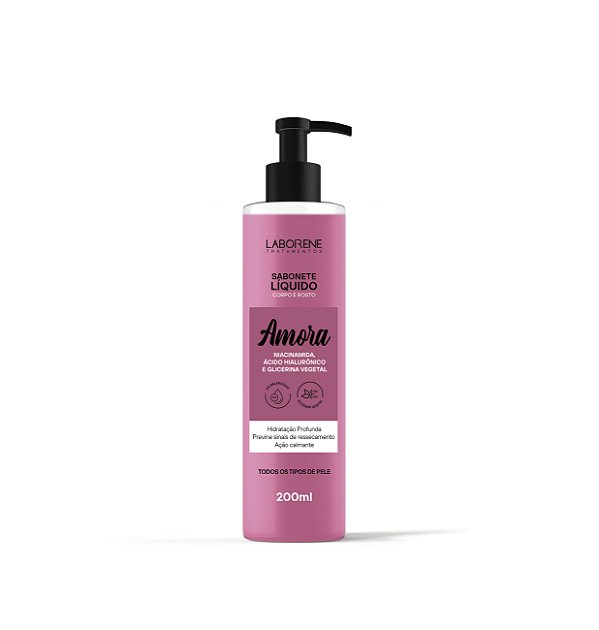 Sabonete Liquido Corpo e Rosto Amora 200ml Laborene.