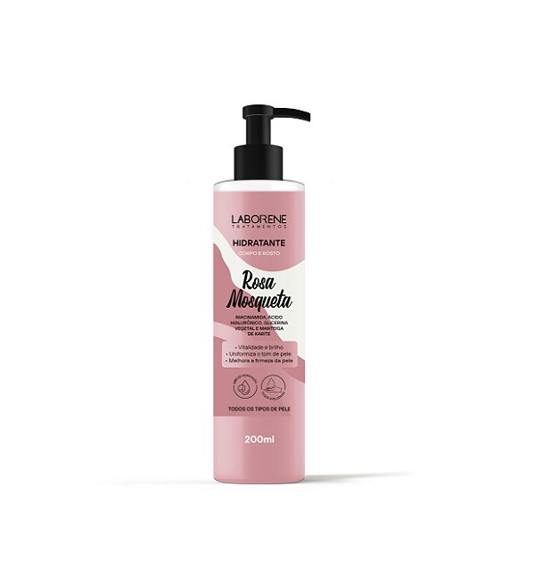 Hidratante Corpo e Rosto Rosa Mosqueta 200ml Laborene.
