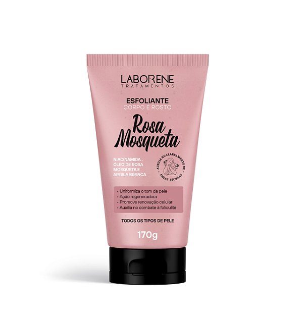 Esfoliante Corpo e Rosto Rosa Mosqueta 170g Laborene.