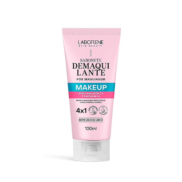Sabonete Demaquilante Pós Maquiagem Makeup 4x1 100 ml Laborene.