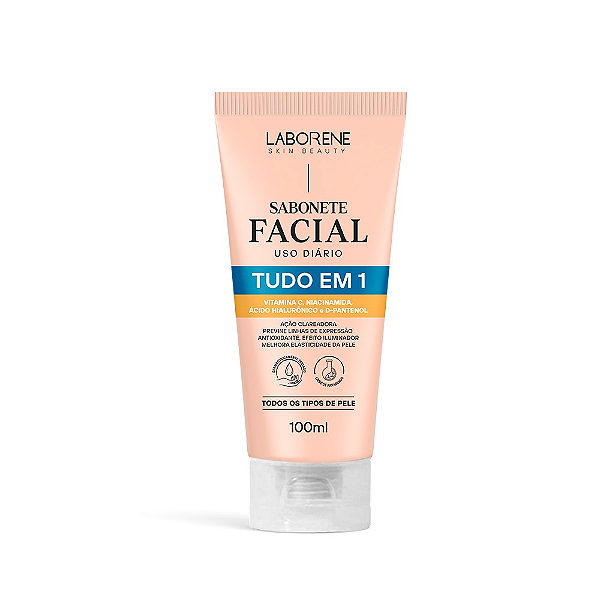 Sabonete Facial Tudo em 1 Laborene 100 ml.