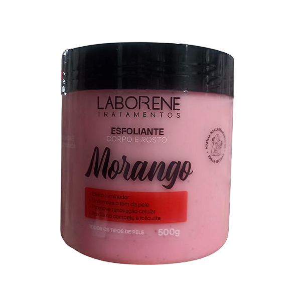 Esfoliante Rosto e Corpo Morango 500g Laborene.