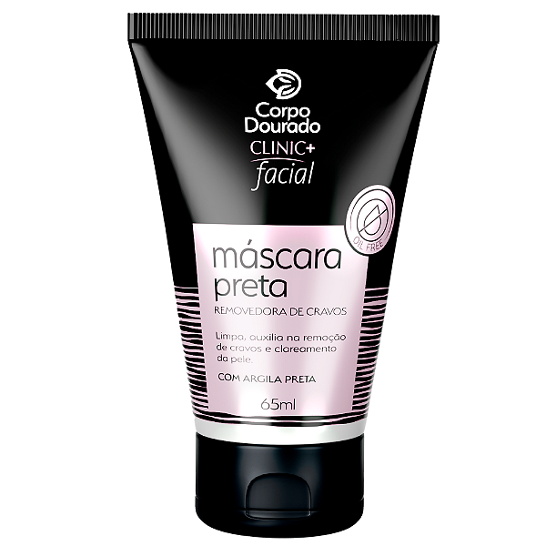 Máscara Preta Removedora De Cravos Corpo Dourado Clinic+ 65ml.