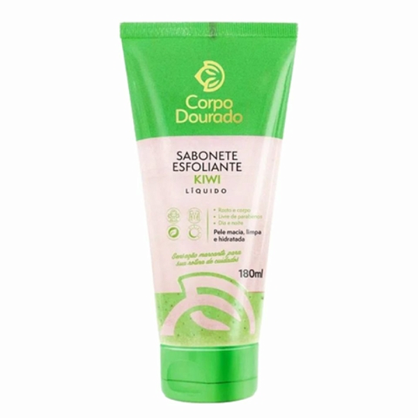 Sabonete Liquido Esfoliante Kiwi Corpo Dourado 180ml.