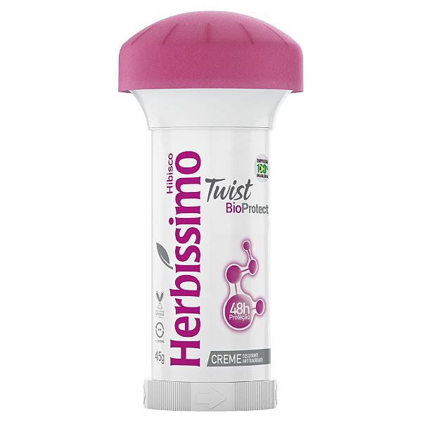 Desodorante Em Creme Antitranspirante Herbissimo Twist Bio Protect Hibisco 45g.