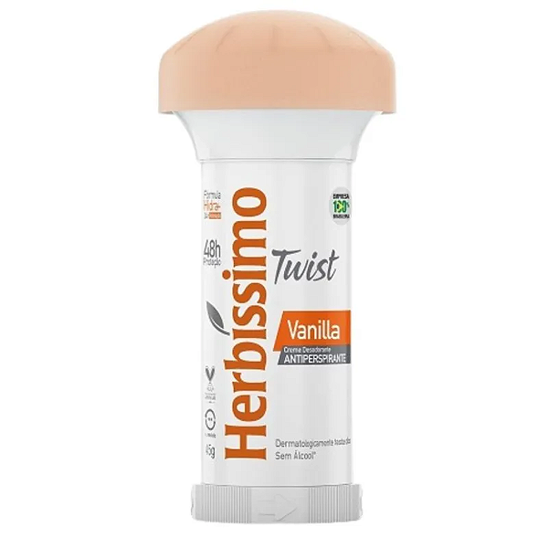 Desodorante Em Creme Antitranspirante Herbissimo Twist Vanilla 45g.