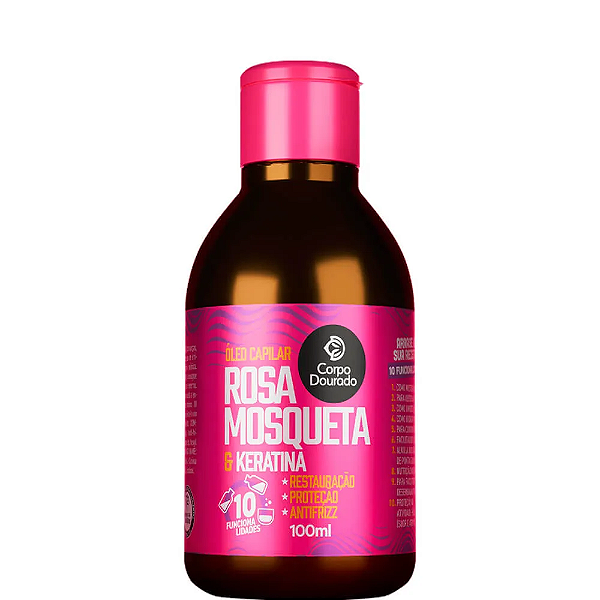 Oléo Capilar Corpo Dourado Rosa Mosqueta e Queratina 100 ml.