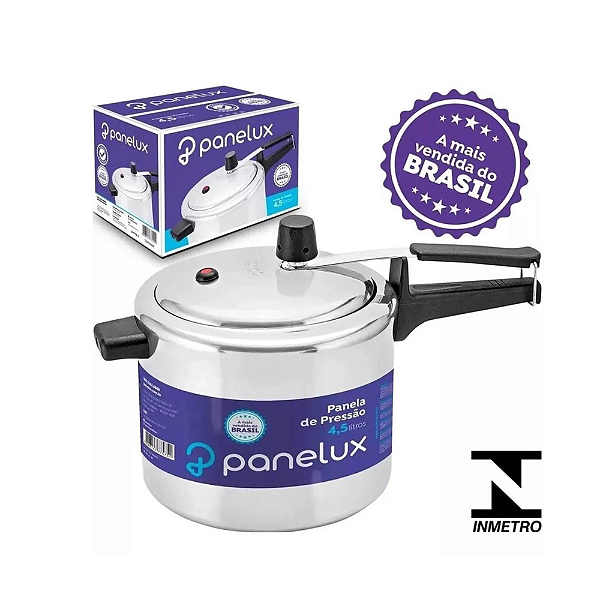 Panela de Pressão 4,5 Litros Alumínio Polido - Panelux
