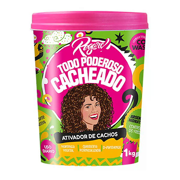 Creme Ativador de Cachos Todo Poderoso Cacheado Co Wash Regarv 1kg.