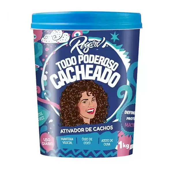 Creme Ativador de Cachos Todo Poderoso Cacheado Hidratação Ultra Profunda Regarv 1kg.