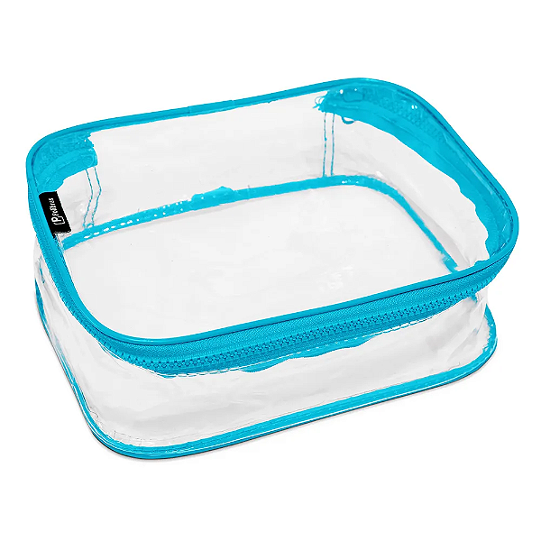Estojo Box Colors PVC Cristal Azul - POLIBRAS