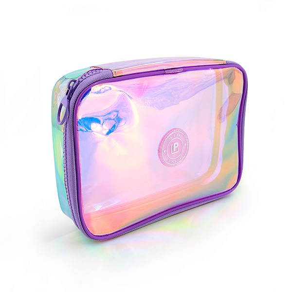 Estojo Box PVC Holográfico Lilás