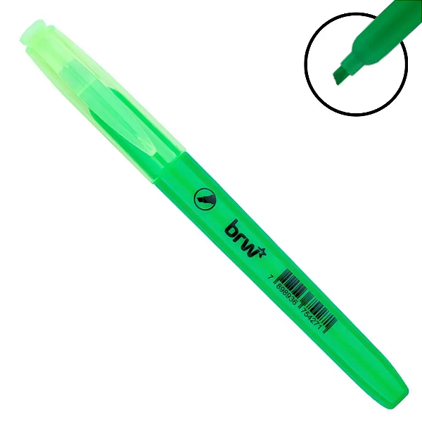 Marca Texto Fluorescente Verde BRW.