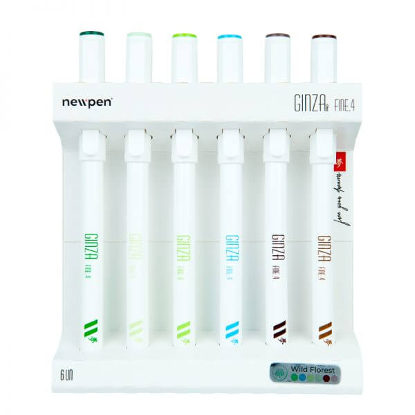 Kit Marcador Artistico Newpen Fine.4 Ginza PRO - Wild Forest Multicor com 6 Unidades