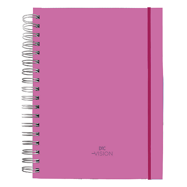 Caderno DAC Smart Vision Rosa Universitário com 80 Folhas Reposicionáveis 90g 10 Divisórias