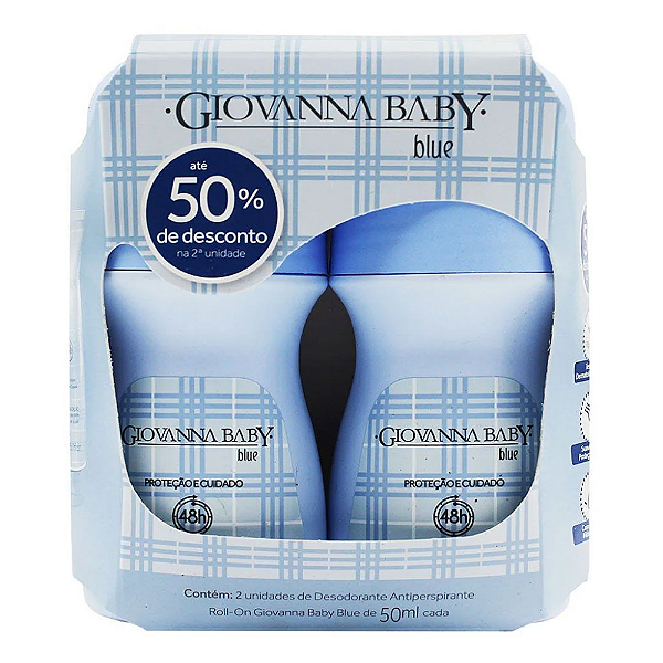 Kit Desodorante Roll-On Giovanna Baby Blue 2 Unidades De 50ml