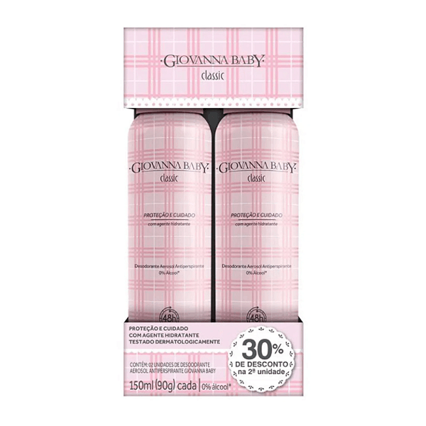 Kit Desodorante Antitranspirante Aerosol Giovanna Baby Classic 2 un