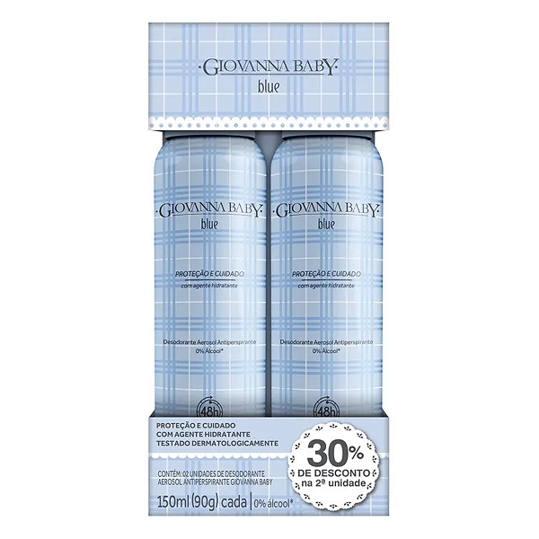 Kit Desodorante Antitranspirante Aerosol Giovanna Baby Blue 2 un