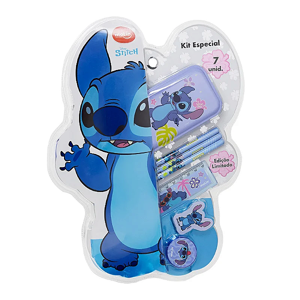 Kit Escolar Stitch Especial Com 7 Itens Molin.