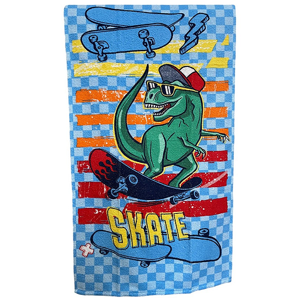 Toalha De Banho Felpuda Skate Lepper 60cmx1,10m