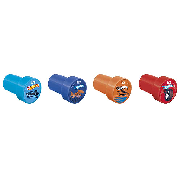 Kit Com 4 Carimbos Autotintados Hotwheels Tris.